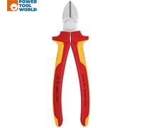 KNIPEX Diagonal Cutter, Chrome-Plated, 180 mm, Chrome Vanadium Steel, VDE, Soft Wire(Copper)-Hard Wire(Steel Wire), Precision Cutting, 70 06 180