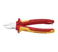 Knipex Diagonal Cutter chrome-plated, insulated with multi-component grips, VDE-tested with integrated tether attachment point for a tool tether 180 mm 70 06 180 T