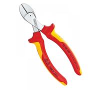 Knipex X-Cut® Compact Diagonal Cutter high lever transmission chrome-plated, insulated with multi-component grips, VDE-tested 160 mm 73 06 160