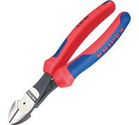 KNIPEX 74 02 160 High Leverage Diagonal Cutter black atramentized with multi-component grips 160 mm Multicoloured