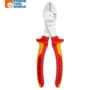 KNIPEX High Leverage Diagonal Cutter Self-Service Card Chrome-Plated Insulated with Multi-Component Grips, VDE-Tested 180 mm, 74 06 180 SB