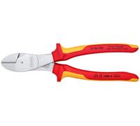 Knipex 74 06 200 200 mm High Leverage Diagonal Cutter Insulated With Multi-Component Grips, Vde-Tested Chrome-Plated