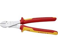 KNIPEX 74 06 250 High Leverage Diagonal Cutter chrome plated insulated with multi-component grips, VDE-tested 250 mm, multicoloured