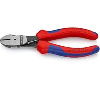 KNIPEX 74 12 160 High Leverage Diagonal Cutter black atramentized with multi-component grips 160 mm, Multicoloured