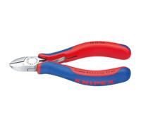 Knipex 76 12 125 Diagonal Cutter for electromechanics Black atramentized with Multi-Component Grips 125 mm, Red, Single Piece