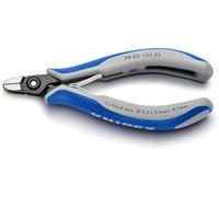 KNIPEX 79 02 125 S1 Precision Electronics Diagonal Cutter e.g. for Opening Plastic Cable connectors with Multi-Component Grips Burnished 125 mm