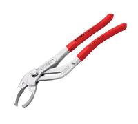 KNIPEX Siphon and Connector Pliers Self-Service Card Chrome-Plated with Non-Slip Plastic Coating 250 mm, 81 03 250 SB