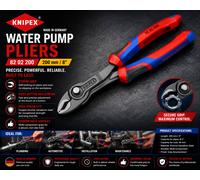 KNIPEX Twingrip Slip Joint Pliers, 200 mm, 4-22 mm, 82 02 200 | Front Grip and Side Grip Function; Box Joint with Push Button; Gripping Pliers
