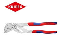 KNIPEX Pliers Wrench, Chrome-Plated, 250 mm, Grips Continuously up to 52 mm, Fine Adjustment by Button Push, Comfort Grips, 86 05 250