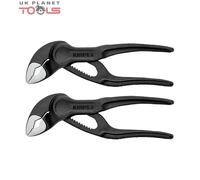 Knipex 87 00 100 Mini Cobra XS 100mm Hightech Water Pump Pliers - Smallest Full-Function, 28mm Opening, 60 HRC Teeth
