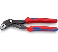 KNIPEX 87 02 180 Cobra Hightech Water Pump Pliers grey atramentized with multi-component grips 180 mm Multi-colour