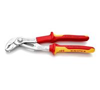 Knipex Cobra® VDE High-Tech Water Pump Pliers, insulated chrome-plated, insulated with multi-component grips, VDE-tested 250 mm (self-service card/blister) 87 26 250 SB