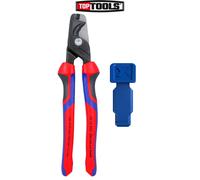 Knipex 95 12 225 StepCut® XL Cable Shears With 10 Pcs ColorCode Clips Blue