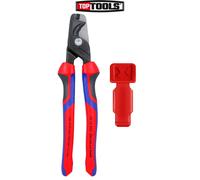 Knipex 95 12 225 StepCut® XL Cable Shears With 10 Pcs ColorCode Clips Red