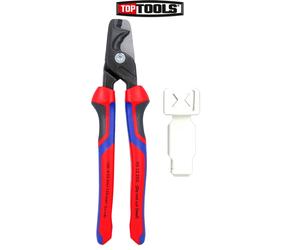 Knipex 95 12 225 StepCut® XL Cable Shears With 10 Pcs ColorCode Clips White