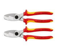 KNIPEX Cable Shears, VDE-Tested 200 mm, 95 16 200 | With Twin Cutting Edge Chrome-Plated Insulated with Multi-Component Grips