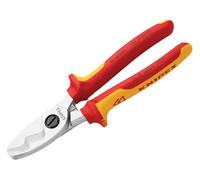 KNIPEX Cable Shears with Twin Cutting Edge Self-Service Card Chrome-Plated Insulated with Multi-Component Grips, VDE-Tested 200 mm, 95 16 200 SB