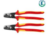 Knipex 95 18 225 Step Cut® XL VDE Insulated Cable Shear Pack of 2