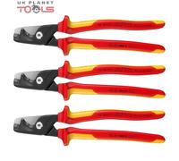 KNIPEX Stepcut XL Cable Shears with Step Cut Insulating Multi-Component Handle, VDE-Tested 225 mm, 95 18 225
