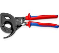 KNIPEX 95 32 320 Cable Cutter (ratchet principle, 3-stage) with multi-component grips 320 mm Multicoloured