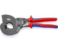 Knipex ACSR Cable Cutter (ratchet action) for cables with a steel core burnished, with multi-component grips 340 mm (self-service card/blister) 95 32 340 SR