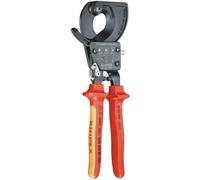 KNIPEX 95 36 250 Cable Cutter ratchet action insulated with multi-component grips, VDE-tested 250 mm Multicoloured