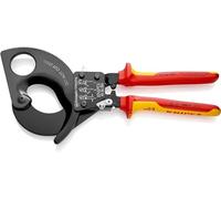 Knipex Cable Cutter (ratchet action) black lacquered, insulated with multi-component grips, VDE-tested 280 mm (self-service card/blister) 95 36 280