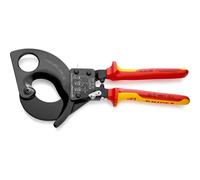 Knipex Cable Cutter (ratchet action) black lacquered, insulated with multi-component grips, VDE-tested 280 mm (self-service card/blister) 95 36 280