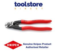 KNIPEX 9561190 Forged Wire Rope Cutters 190mm Plastic Coated Handles
