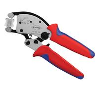 KNIPEX Twistor16 Self-Adjusting Crimping Pliers for Wire Ferrules with Rotatable Die Head in Blister Chrome-Plated with Multi-Component, 97 53 18 SB