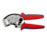 KNIPEX Twistor16 Self-Adjusting Crimping Pliers for Wire Ferrules with Rotatable Die Head in Blister Chrome-Plated with Multi-Component, 97 53 18 SB