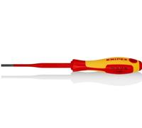 Knipex Screwdriver (Slim) for slotted screws burnished, insulating multi-component handle, VDE-tested 202 mm 98 20 40 SL