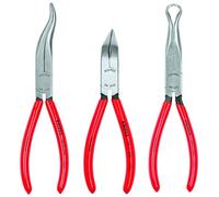 KNIPEX - 9K 00 80 12 US Tools - 3 Piece Long Nose Tool Set (38 31 200, 38 71 200, 38 91 200) (9K008012US) Red