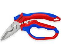 KNIPEX Angled Electricians' Shears Mirror Polished with Multi-Component Grips, Glass Fibre Reinforced Plastic 180 mm, 95 05 20 SB