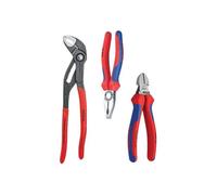 Knipex 00 20 09 V01 3 Piece Plier Set 03 02 180 Cutter 70 02 160 Cobra 87 01 250