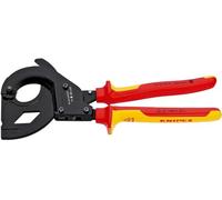 KNIPEX Cable Cutter (Ratchet Action), 95 36 315 A | For Steel Wire Armoured Cables (SWA Cable) in Blister Black Lacquered Insulated With