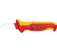 KNIPEX Cable Knife in Blister Insulating Multi-Component Handle, 98 52 SB | VDE-Tested 190 mm