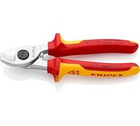 KNIPEX Cable Shears, 165 mm, VDE, for Cu and AI Cable to 15 mm (50 mm²), One-Hand Operation, Cable Cutters, Wire Cutters, 95 16 165