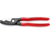 Knipex Cable Shears with twin cutting edge burnished, plastic coated 200 mm (self-service card/blister) 95 11 200 SB