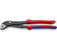 Knipex Cobra® High-Tech Water Pump Pliers grey atramentized, with multi-component grips, with integrated tether attachment point for a tool tether 300 mm (self-service card/blister) 87 02 300 T BK