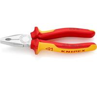 Knipex Combination Pliers chrome-plated, insulated with multi-component grips, VDE-tested 180 mm 03 06 180