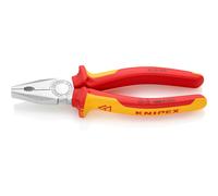 KNIPEX Combination Pliers Chrome-Plated Insulated with Multi-Component Grips, VDE-Tested 200 mm, 03 06 200