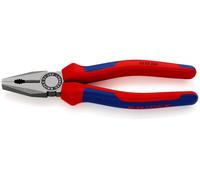 Knipex 03 02 200 Combination Plier with Soft Handle, Red/Blue/Silver, 200 mm