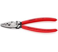 KNIPEX Crimping Pliers for Wire Ferrules Self-Service Card with Plastic Coating 180 mm, 97 71 180 SB