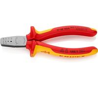KNIPEX Crimping Pliers, VDE-Tested 145 mm, 97 68 145 A | For Wire Ferrules Insulated with Multi-Component Grips