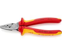 Knipex Crimping Pliers 97 78 180 - VDE Insulated for Wire Ferrules, Multi-component Grips, 180 mm
