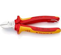 KNIPEX Diagonal Cutter Chrome-Plated Insulated, 70 06 160 T | With Multi-Component Grips; VDE-Tested with integrated insulated tether attachment point for a tool tether