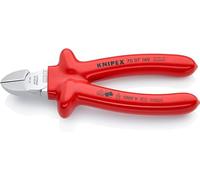 Knipex Diagonal Cutter chrome-plated, with dipped insulation, VDE-tested 160 mm 70 07 160