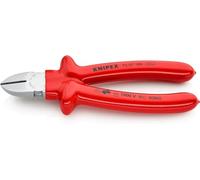 Knipex Diagonal Cutter chrome-plated, with dipped insulation, VDE-tested 180 mm 70 07 180