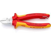 KNIPEX Diagonal Cutter in Blister Chrome-Plated Insulated with Multi-Component Grips, VDE-Tested with Integrated Insulated Tether, 70 06 160 T BK